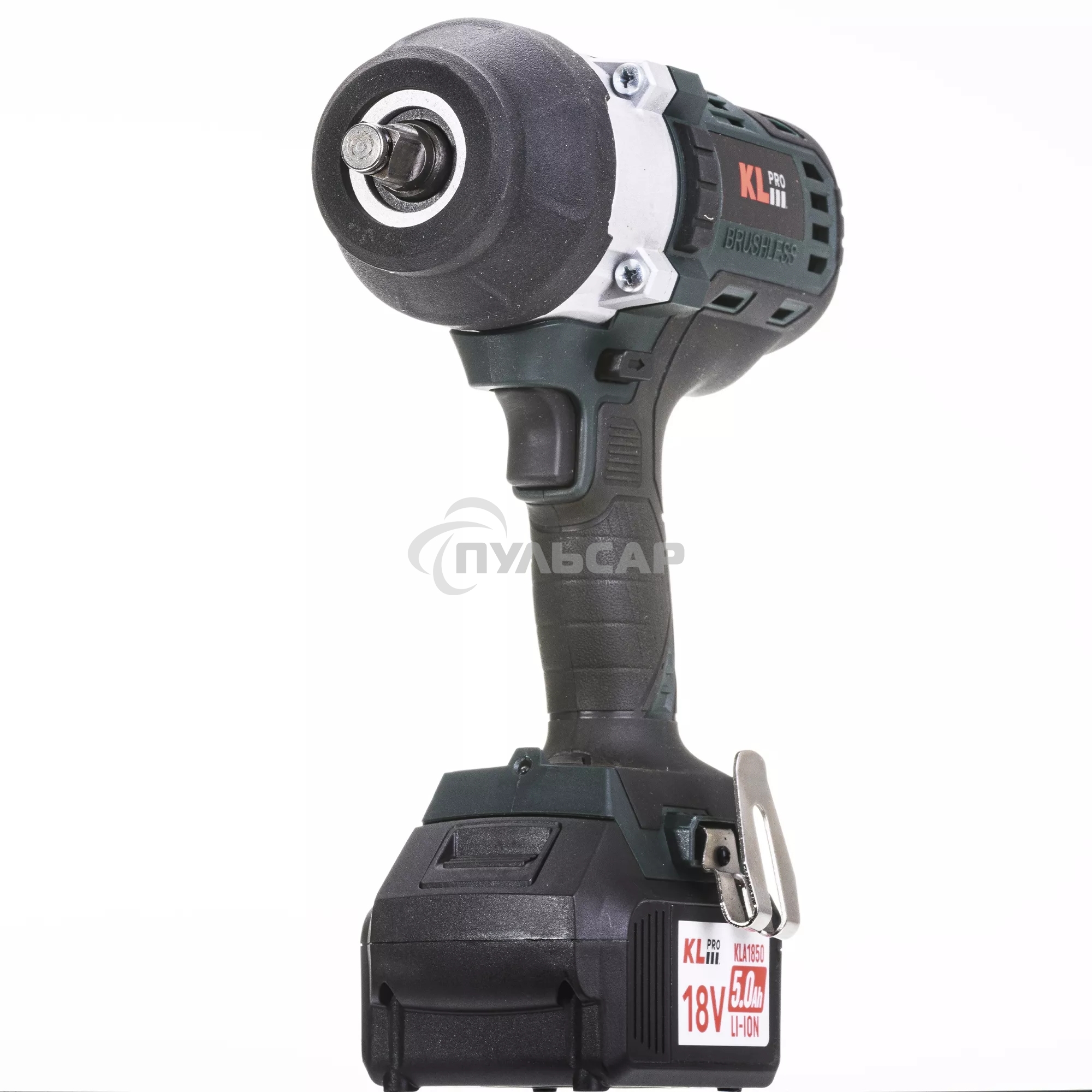 Профессиональный бесщеточный гайковерт аккумуляторный KLPRO KLSS18BHX-50 (18В, Li-ion-2шт, 5.0Ач, 800Нм, 2 скорости, подсветка,З/У,в кейсе)