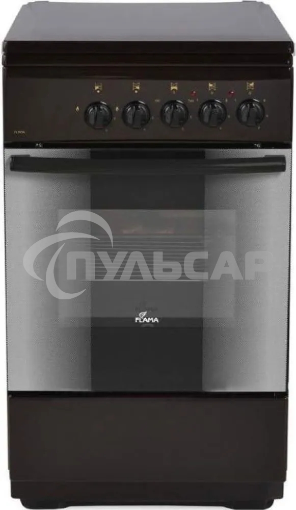 Плита комбинированная Flama RK 2211 B черный, конфорок 2 газовых и 2 электрических, духовка 50 л, 50 см x 85 см x 60 см