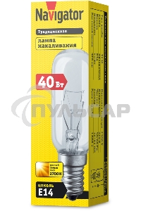 Лампа накаливания Navigator NI-T25L-40-230-E14-CL