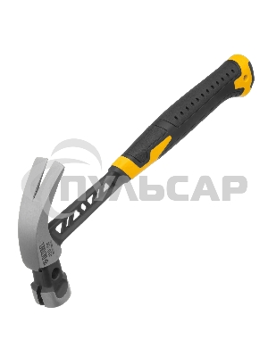 Молоток-гвоздодер Denzel 450 г, цельнокованый, боек с магнитом, двухкомп. обрезин. рук-ка