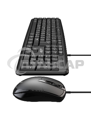 Комплект клавиатура и мышь ABR KM600 черный, интерфейс USB, проводной, RU/EN