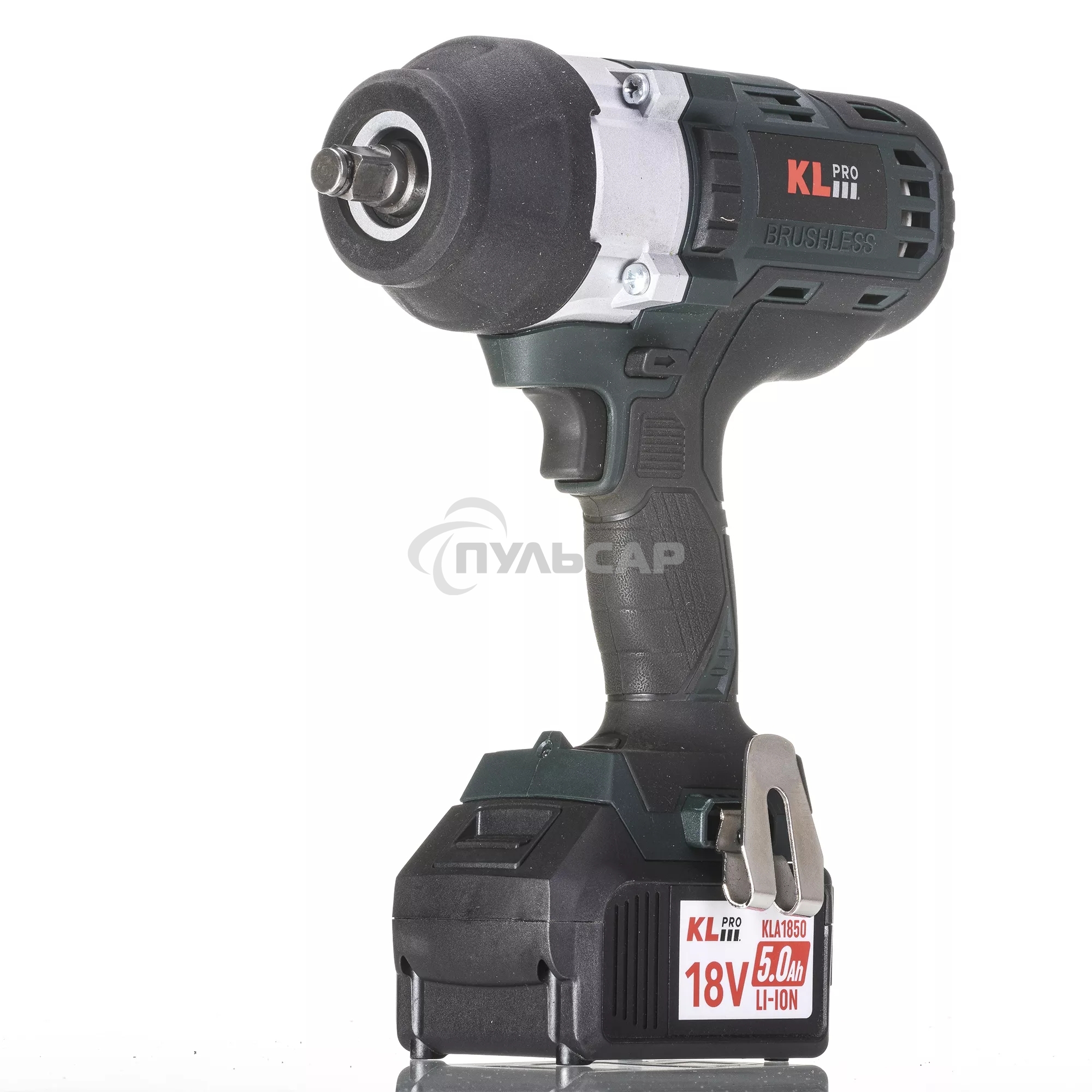 Профессиональный бесщеточный гайковерт аккумуляторный KLPRO KLSS18BHX-50 (18В, Li-ion-2шт, 5.0Ач, 800Нм, 2 скорости, подсветка,З/У,в кейсе)