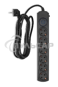 Сетевой фильтр Ippon BK-6-EU-3-16-B 3м (6 розеток) черный (коробка)