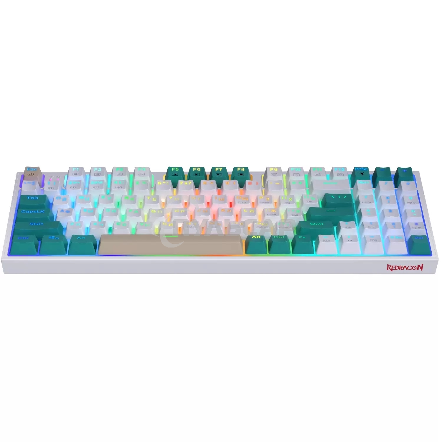 Клавиатура беспроводная Defender REDRAGON VEIGAR USB, Bluetooth/Радиоканал, бело-голубая