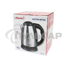 Чайник электрический Atlanta ATH-2431 1,8л, 1500Вт черный\серебристый