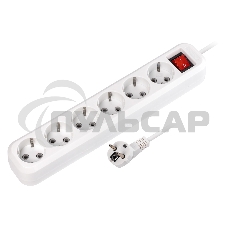 Удлинитель Smartbuy, 6 гнезд 7 м, 16А/3,5кВт с выкл. и заземлением ПВС 3х1,0 (SBE-16-6-07-ZS)