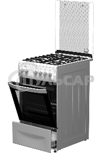 Плита комбинированная Darina 1D1 КМ 241 311 W белый/черный, конфорок 4 шт, духовка 50 л, 50 см x 85 см x 60 см