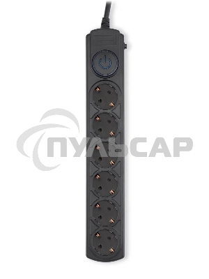 Сетевой фильтр Ippon BK-6-EU-3-16-B 3м (6 розеток) черный (коробка)