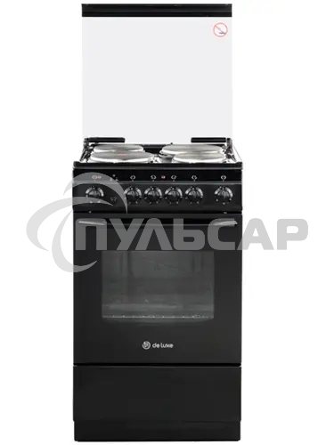 Плита электрическая De Luxe 5004.10э (кр)-001 черный, конфорок 4 шт, духовка 43 л, 50 см x 85 см x 50 см