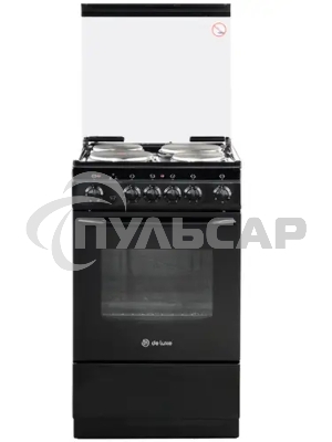 Плита электрическая De Luxe 5004.10э (кр)-001 черный, конфорок 4 шт, духовка 43 л, 50 см x 85 см x 50 см