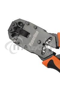 Инструмент обжимной Hyperline HT-200AR для RJ-50, RJ-45, RJ-12, RJ-11 (10P10C, 8P8C типа AMP, 6P6C, 4P4C), профессиональный, с храповым механизмом