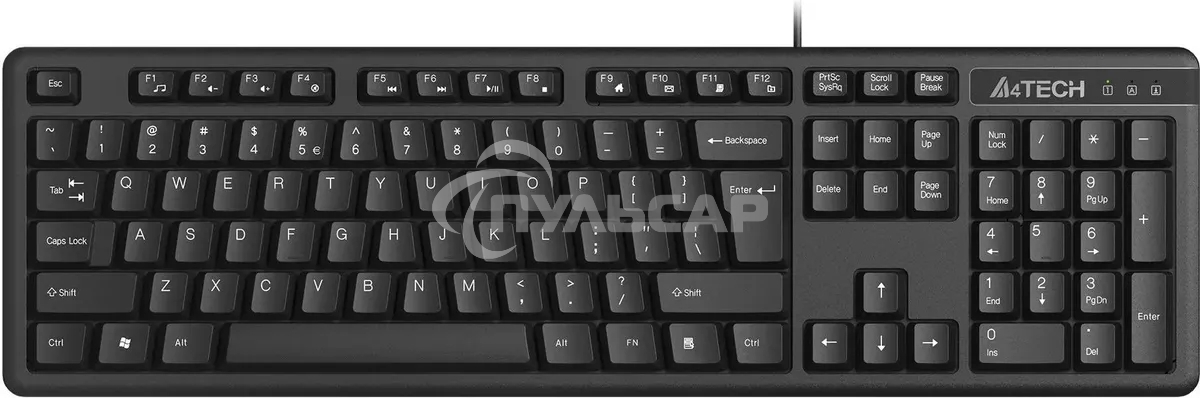 Клавиатура проводная A4Tech KKS-3, USB, черный