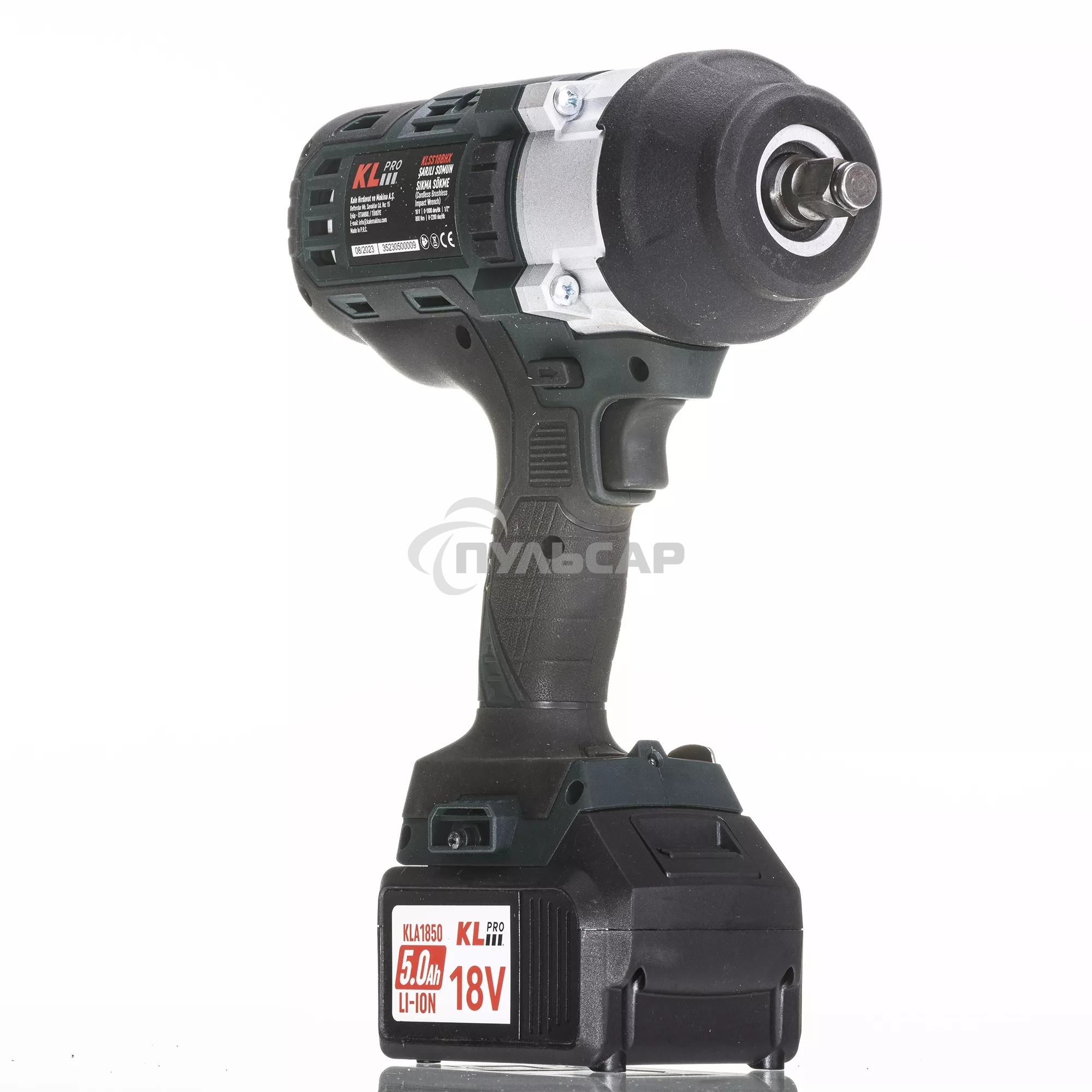 Профессиональный бесщеточный гайковерт аккумуляторный KLPRO KLSS18BHX-50 (18В, Li-ion-2шт, 5.0Ач, 800Нм, 2 скорости, подсветка,З/У,в кейсе)