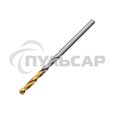 Сверло спиральное по металлу Denzel 3,2 x 65мм, Р6М5, Golden Tip, 2 шт.