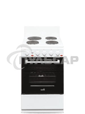Плита электрическая Cezaris ПЭ Н Д 1200-02 белый, конфорок 4 шт, духовка 43 л, 50 см x 85 см x 50 см