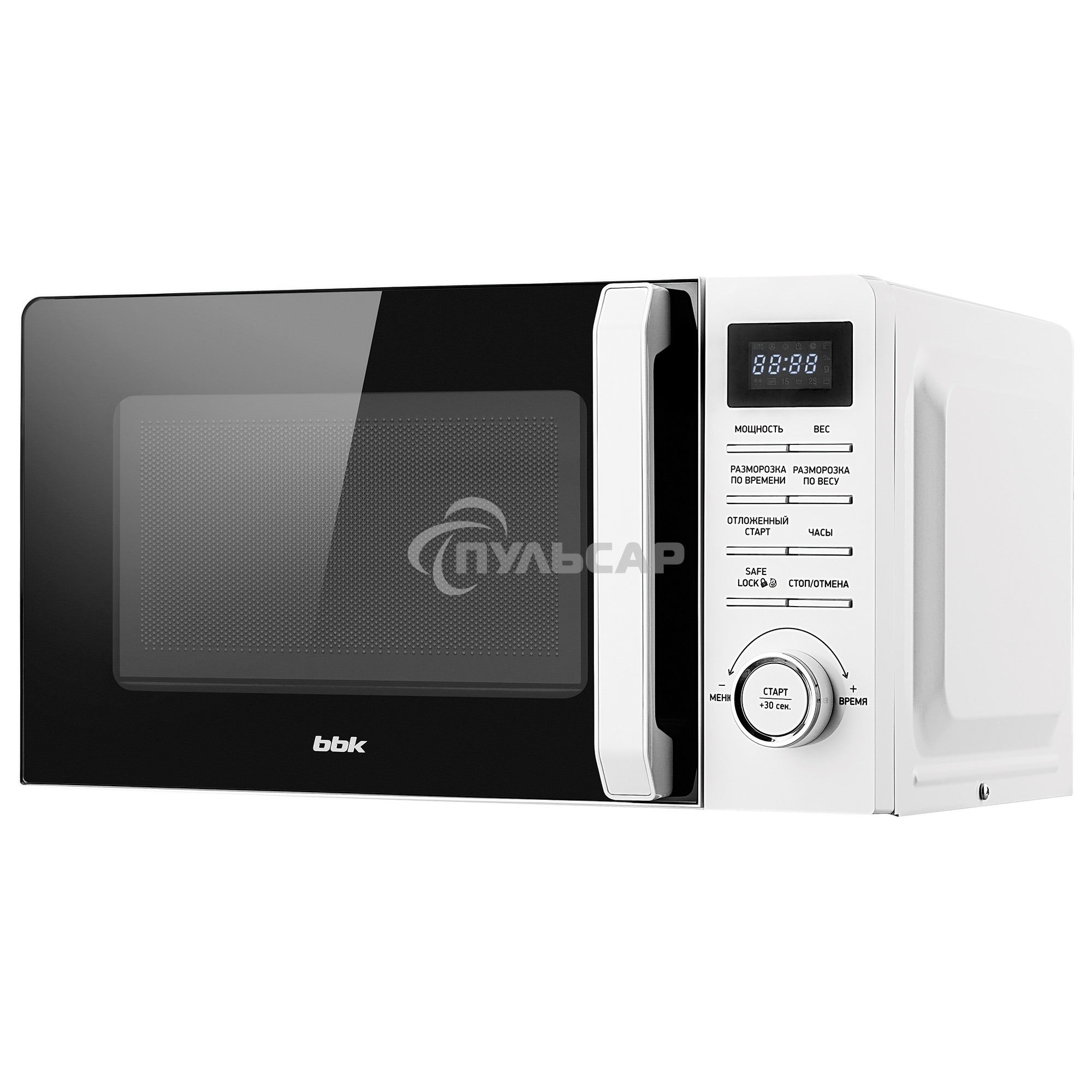 Микроволновая печь BBK 20MWS-720T/W белый, 20 л, 700 Вт, поворотный механизм/кнопки