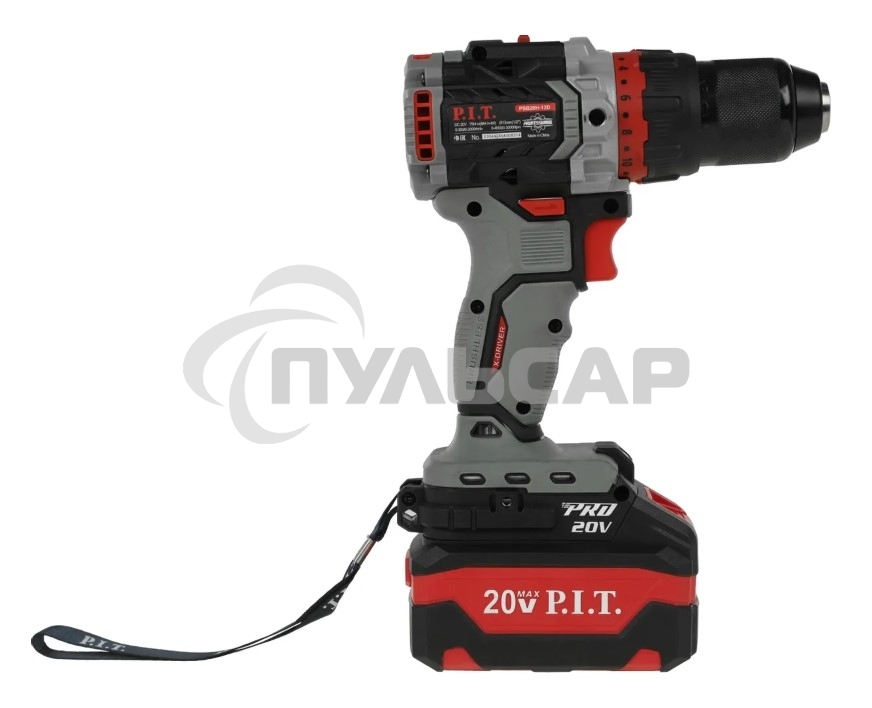 Дрель-шуруповерт P.I.T. PSB20H-13D/3, Аккумуляторная, 20В, Ударная, Кейс