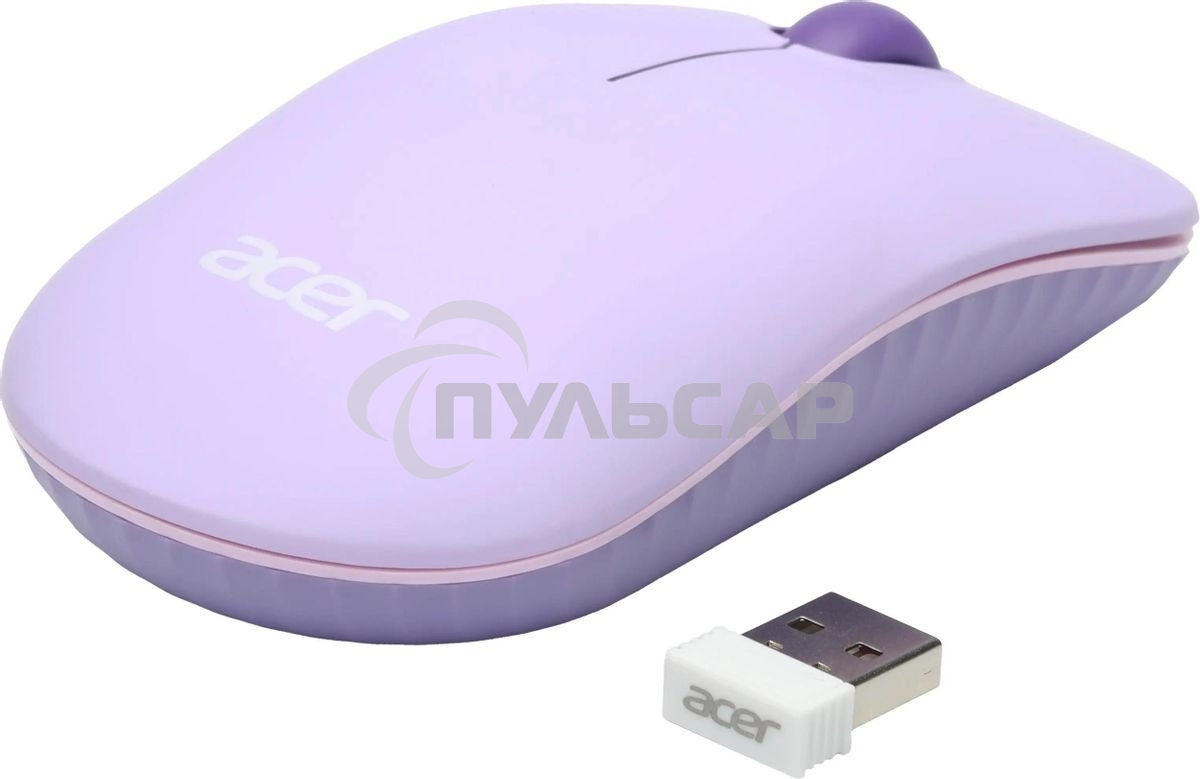 Мышь беспроводная Acer OMR205 фиолетовый, 1200 dpi, радиоканал, USB, кнопки - 3