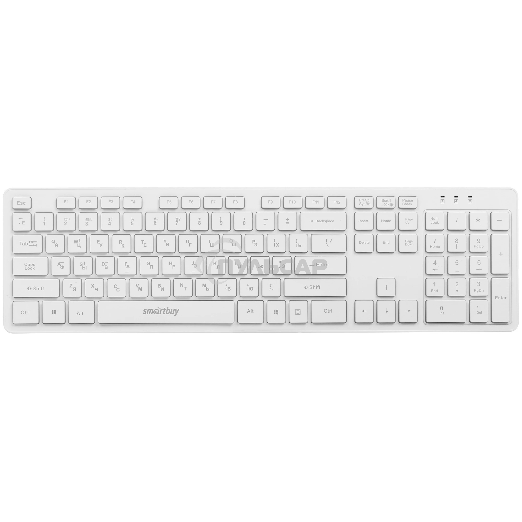 Клавиатура проводная с подсветкой Smartbuy ONE 305 USB белая SBK-305U-W