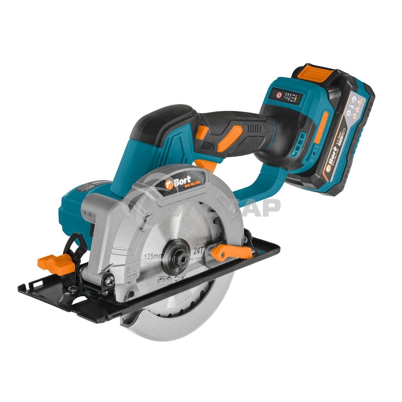 Пила циркулярная аккумуляторная Bort BHK-18Li-125 (2*3,0 А·ч + ЗУ)