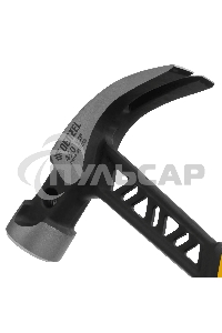 Молоток-гвоздодер Denzel 450 г, цельнокованый, боек с магнитом, двухкомп. обрезин. рук-ка