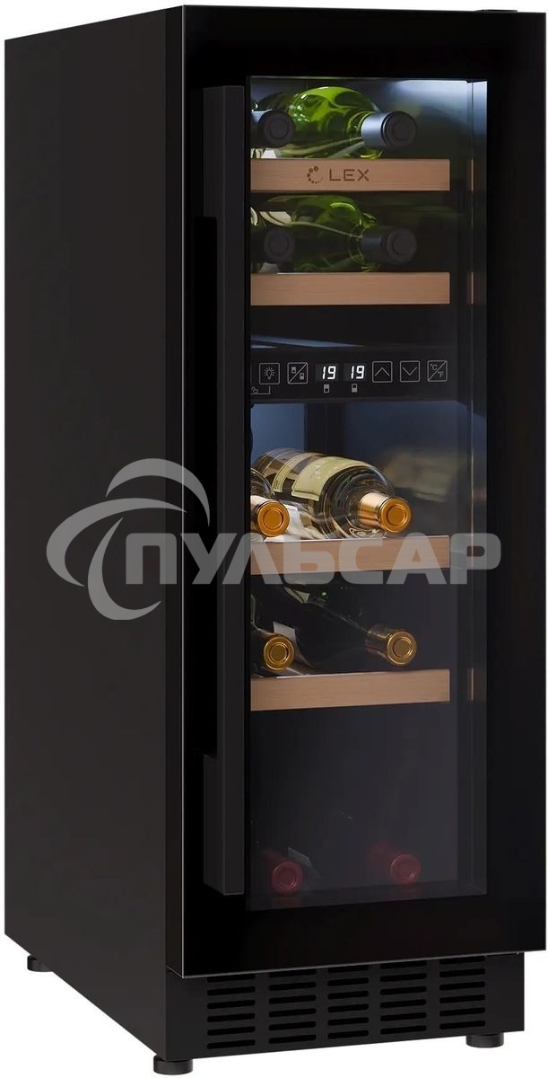 Винный шкаф LEX LWD3017BL dual zone 1-нокамерн. черный