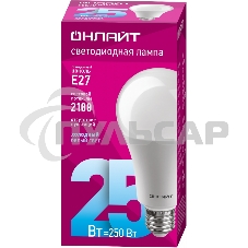 Лампа светодиодная ОНЛАЙТ 61955 OLL-A60-25-230-6.5K-E27