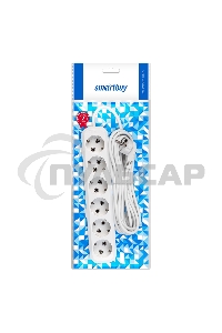 Удлинитель Smartbuy, 6 гнезд 7 метров 16А/3,5кВт с заземлением ПВС 3х1,0 (SBE-16-6-07-Z)