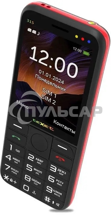 Мобильный телефон TeXet TM-315 черный-красный