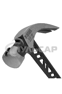 Молоток-гвоздодер Denzel 450 г, цельнокованый, боек с магнитом, двухкомп. обрезин. рук-ка