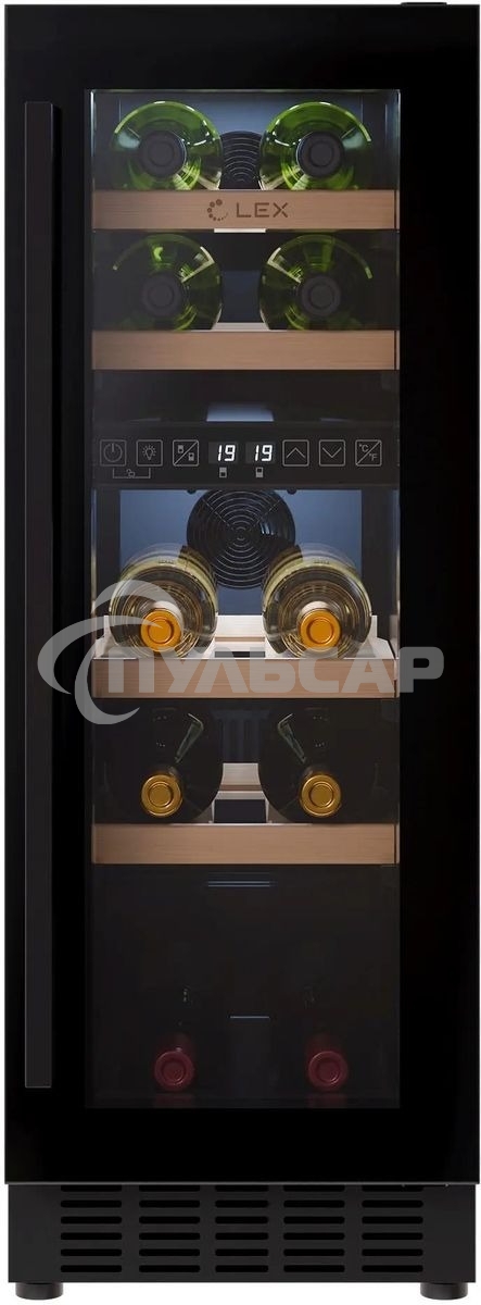 Винный шкаф LEX LWD3017BL dual zone 1-нокамерн. черный