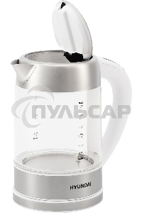 Чайник электрический Hyundai HYK-S5807 1.7л. 2200Вт белый/серебристый (корпус: стекло)