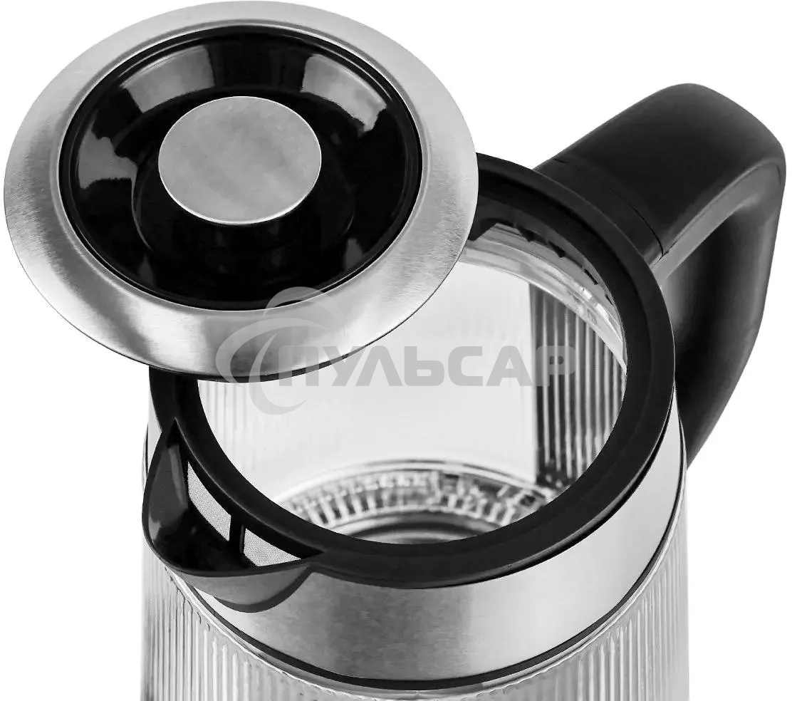 Чайник электрический Centek CT-0013 стекло, 2200 Вт, 1.8 л, серебристый