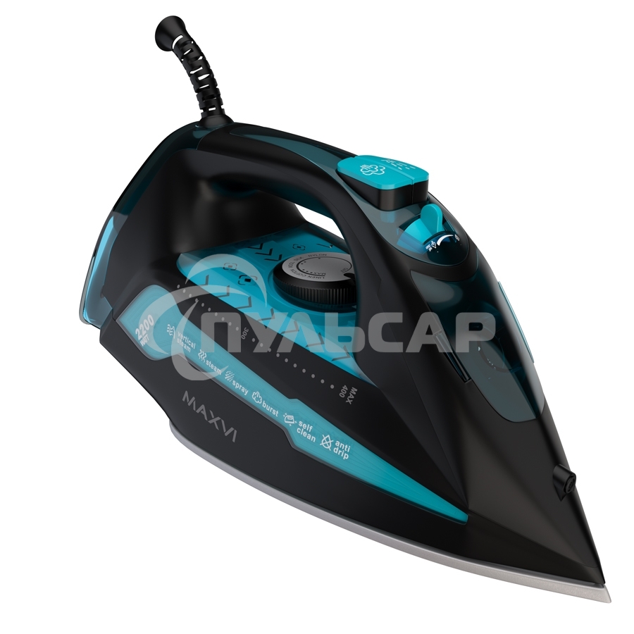 Утюг Maxvi SI2202 черный/бирюзовый