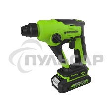 Перфоратор аккумуляторный бесщеточный GreenWorks GD24SDS1K2, 1,2 ДЖ, 24V, c АКБ 2А·ч и ЗУ, в сумке (3803107UA)