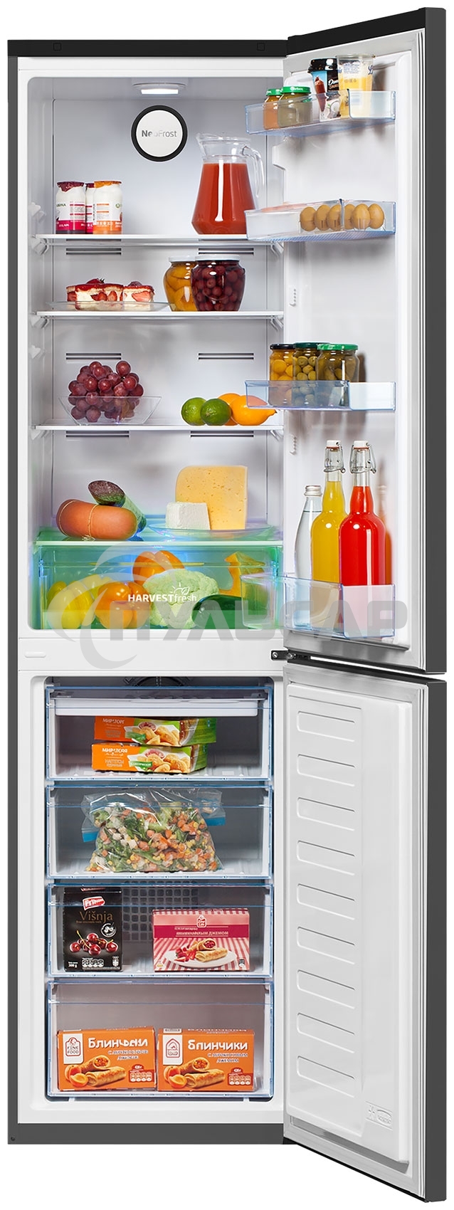 Холодильник Beko B3R0CNK332HG темно-серый двухкамерный 200/100л морозилка снизу, No Frost