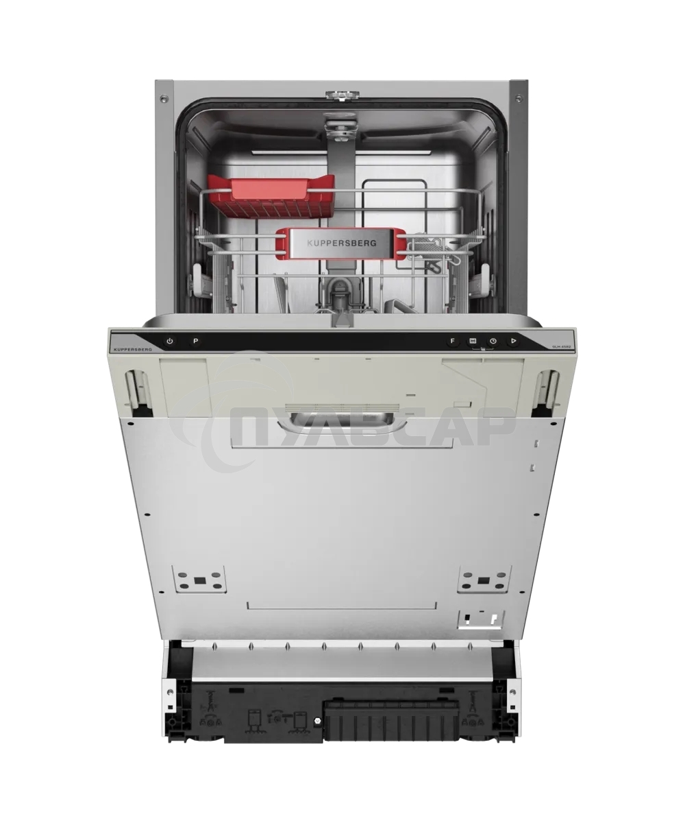 Встраиваемая посудомоечная машина Kuppersberg, High-Tech, 45 см, 10 комплектов, 3 корзины, 7 программ, конденсационная сушка, автоматическое открывание двери, LED подсветка, кнопочное управление, энергоэффективность А+++