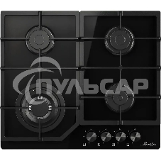 Варочная поверхность MONSHER/ Варочная поверхность MONSHER, газ, High-Tech, 59 см, автоматический электроподжиг, газ-контроль, форсунки под сжиженый газ, SABAF конфорки, чугунные решетки, черный