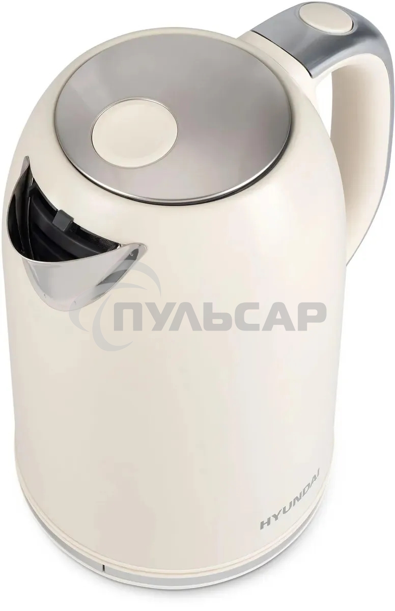 Чайник электрический Hyundai HYK-S9900 1.7л. 2200Вт молочный/серебристый корпус: металл
