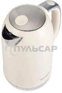 Чайник электрический Hyundai HYK-S9900 1.7л. 2200Вт молочный/серебристый корпус: металл