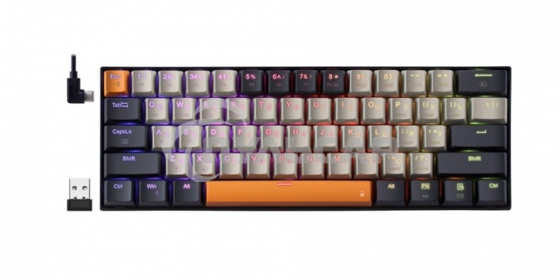 Клавиатура беспроводная Redragon Caraxes Pro, USB, Bluetooth/Радиоканал, черный