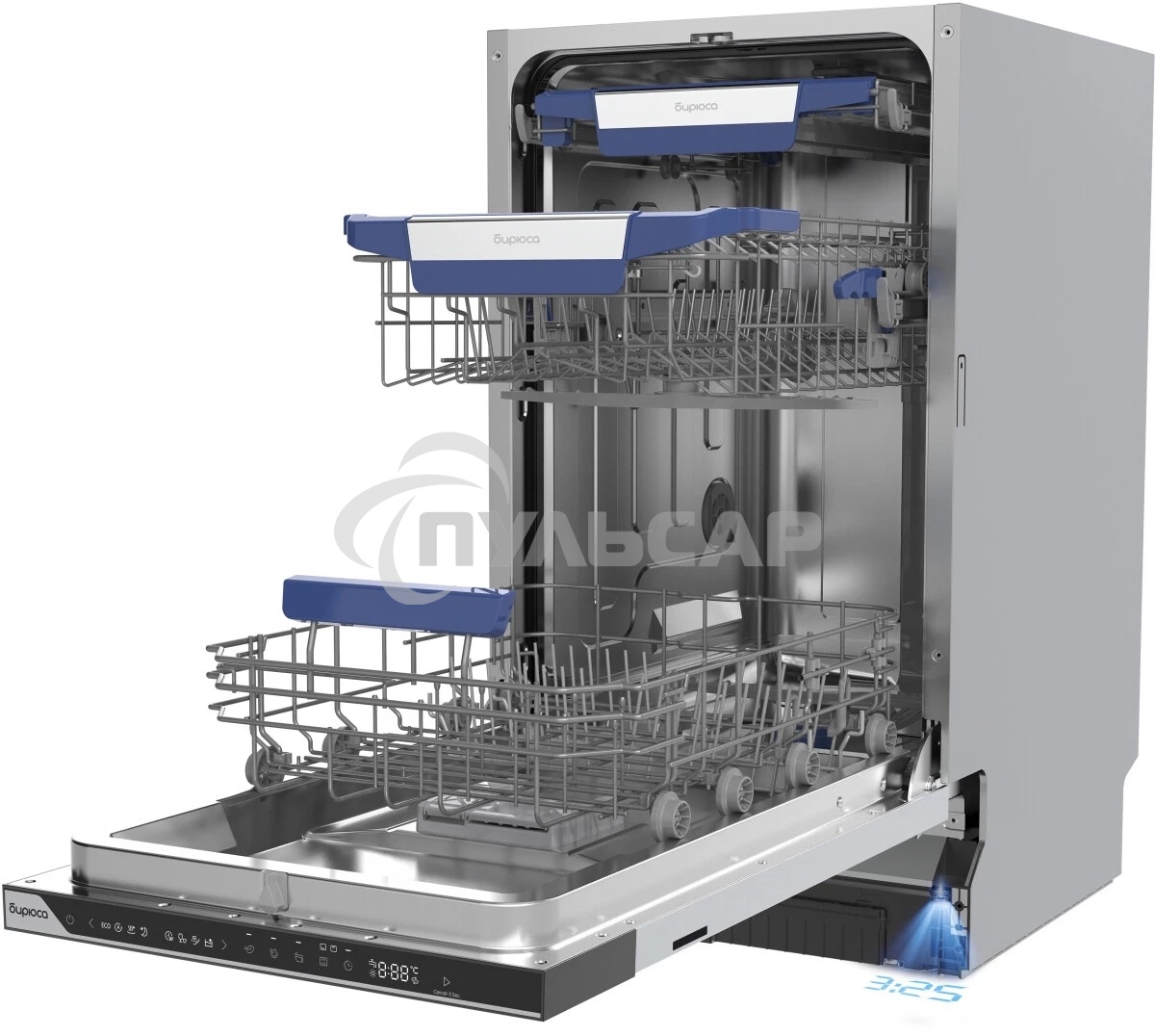 Встраиваемая посудомоечная машина Бирюса DWB-410/5, черный, 44.8 см, 10 компл., 42 дБ, класс A+++