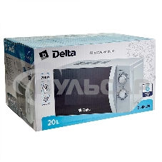 Микроволновая печь DELTA DL-88L20 белый, 20 л, 700 Вт, переключатели - поворотный механизм