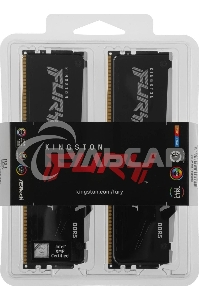 Оперативная память Kingston Fury Beast, DDR5, 32Gb (2x16Gb), 6400MHz, CL32, DIMM, радиатор, RGB, черный
