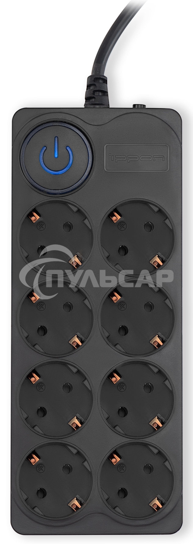 Сетевой фильтр Ippon BK-8-EU-3-16-B 3м (8 розеток) черный (коробка)