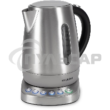 Чайник электрический Hyundai HYK-S7770 1.7л. 2200Вт серебристый/черный корпус: металл