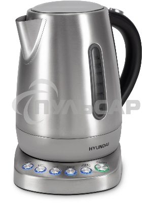 Чайник электрический Hyundai HYK-S7770 1.7л. 2200Вт серебристый/черный корпус: металл