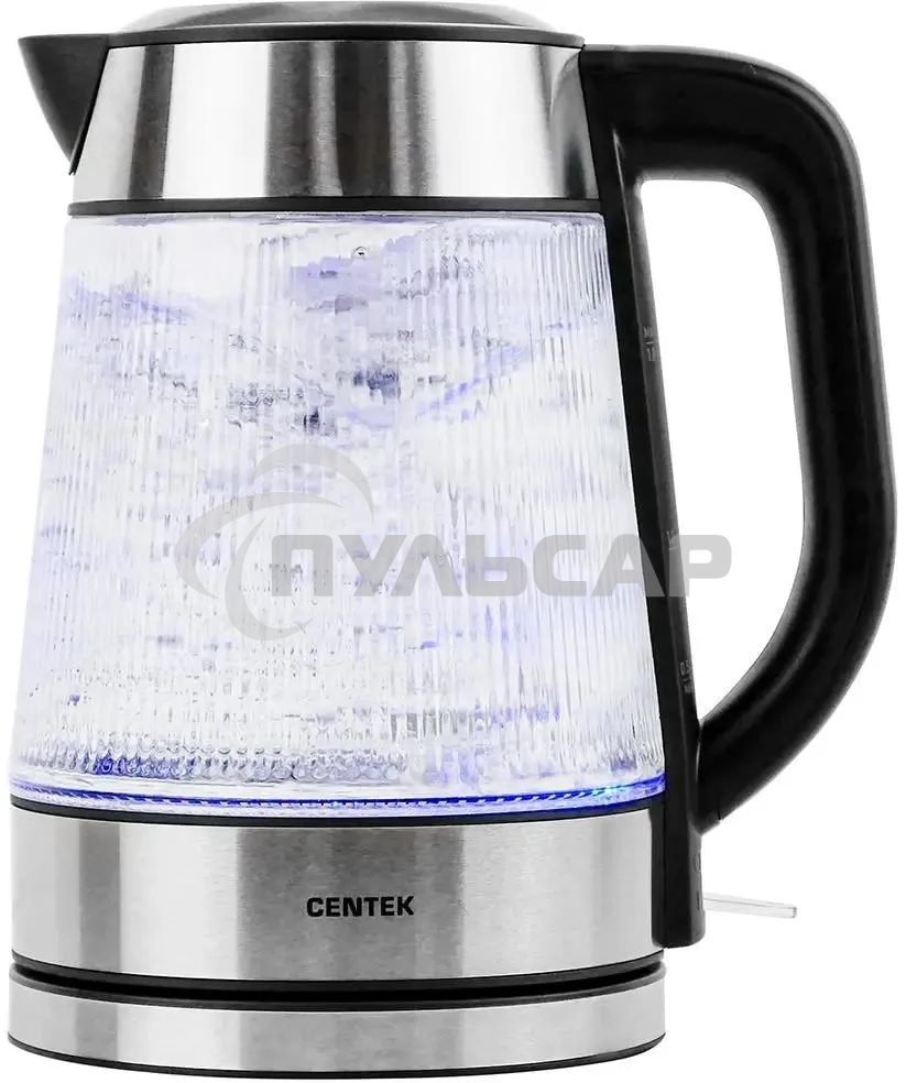Чайник электрический Centek CT-0013 стекло, 2200 Вт, 1.8 л, серебристый