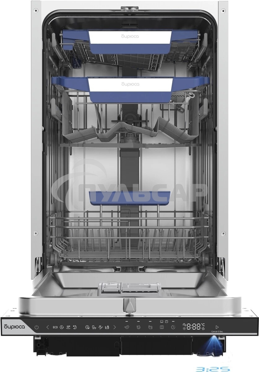 Встраиваемая посудомоечная машина Бирюса DWB-410/5, черный, 44.8 см, 10 компл., 42 дБ, класс A+++