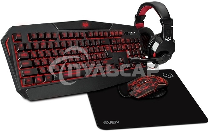 Игровой комплект SVEN GS-4300 клавиатура+мышь+гарнитура+коврик